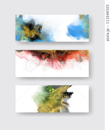 Luxury abstract background set of marble liquid ink art. Luxury abstract background set of marble liquid ink art. 111646505
