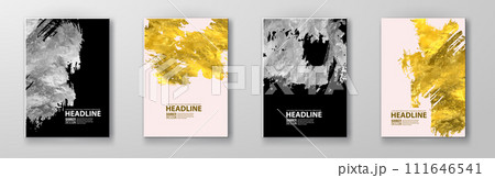 Set of Black Pink and Gold Design Templates. Set of Black Pink and Gold Design Templates. 111646541