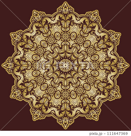 Damask Background With Arabesques in Oriental Style 111647369