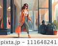 Fashionable woman with bags in her hands is shopping 111648241