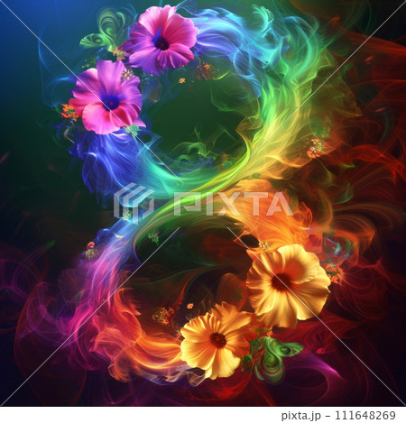 Elegant March 8th banner adorned with flowers and feminine element 111648269