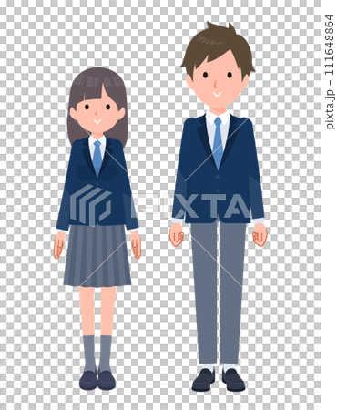 學生男女，面朝前，全身 111648864