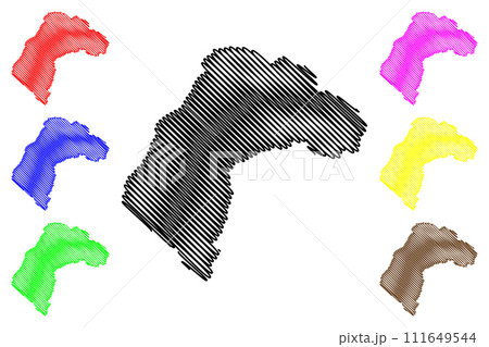 Lake Ranau (Republic of Indonesia, Sumatra) map vector illustration, scribble sketch Danau Ranau map Lake Ranau (Republic of Indonesia, Sumatra) map vector illustration, scribble sketch Danau Ranau map 111649544