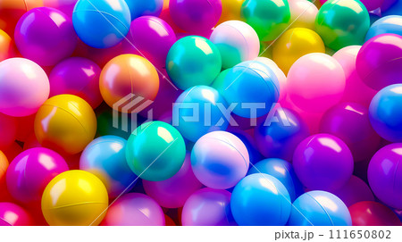 Bunch of balloons that are all different colors of the same ballon. 111650802