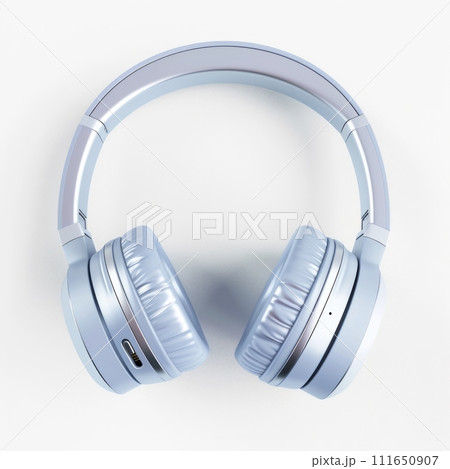 AI-generated content. Realistic 3D Headphones on White Background. Headphones Isolated Mockup. 111650907