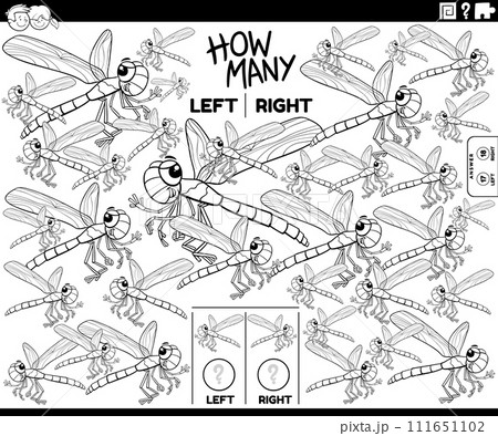 counting left and right pictures of dragonfly insect coloring page counting left and right pictures of dragonfly insect coloring page 111651102