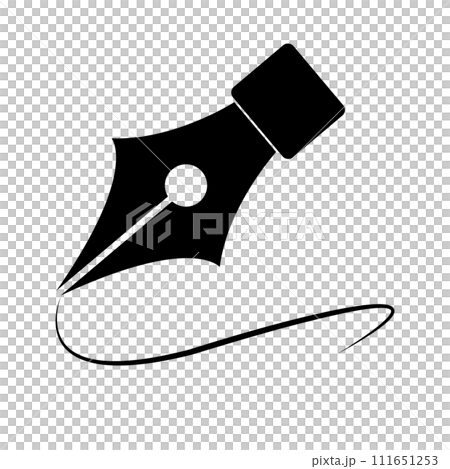 鋼筆和線條輪廓圖示。向量。 111651253