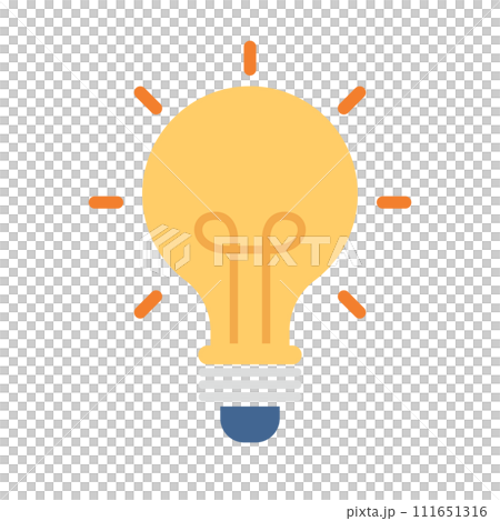 提示燈泡圖示。向量。 111651316