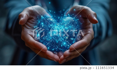 AI-generated content. Abstract Heart Shape in Doctor's Hands. Medical and Self Care Concept. Preventin and Protection AI-generated content. Abstract Heart Shape in Doctor's Hands. Medical and Self Care Concept. Preventin and Protection 111651334