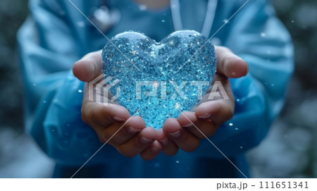 AI-generated content. Abstract Heart Shape in Doctor's Hands. Medical and Self Care Concept. Preventin and Protection AI-generated content. Abstract Heart Shape in Doctor's Hands. Medical and Self Care Concept. Preventin and Protection 111651341