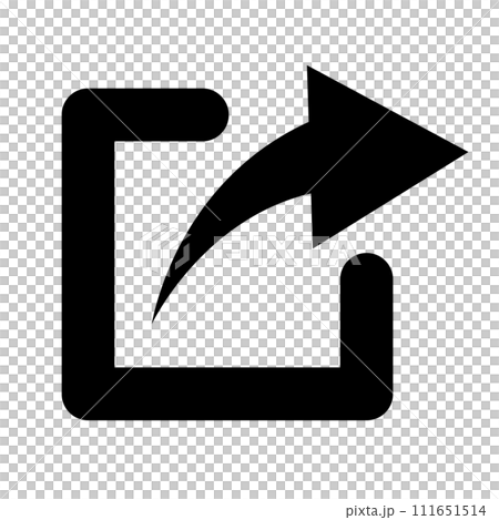 外部連結剪影圖示。共享箭頭圖示。向量。 111651514