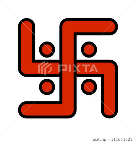 赤いヒンドゥー教の卐のアイコン。ベクター。 赤いヒンドゥー教の卐のアイコン。ベクター。 111651523