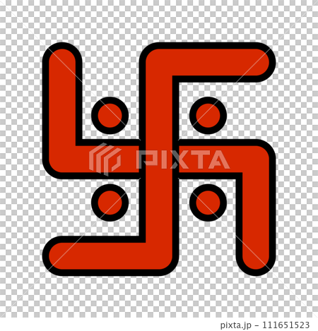 赤いヒンドゥー教の卐のアイコン。ベクター。 赤いヒンドゥー教の卐のアイコン。ベクター。 111651523