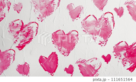 AI-generated content. Valentine's day background with abstract pink hearts 111651564