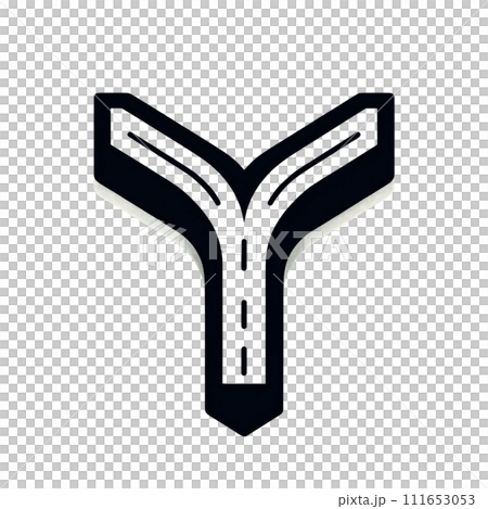 A simple illustration of a fork in the road 111653053