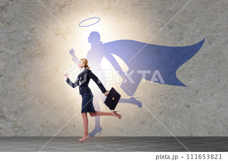 Businesswoman in the alter ego concept Businesswoman in the alter ego concept 111653821