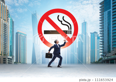 Anti smoking concept with antismoking logo Anti smoking concept with antismoking logo 111653924