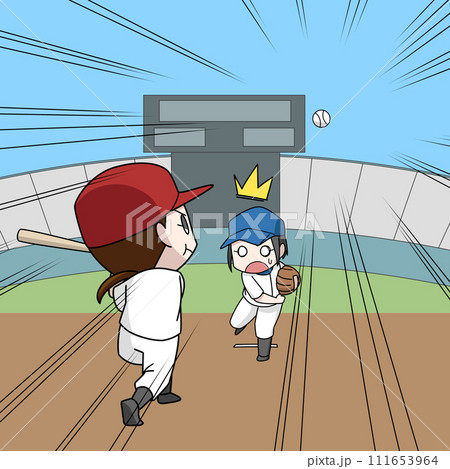 野球のホームランのイラスト・女子 111653964