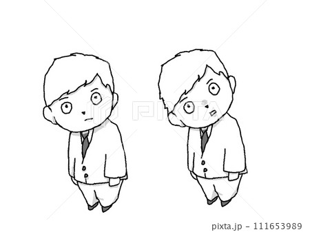 サラリーマンきれる 白黒 サラリーマンきれる 白黒 111653989