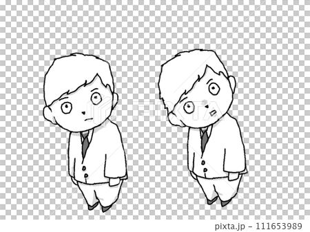 サラリーマンきれる 白黒 サラリーマンきれる 白黒 111653989