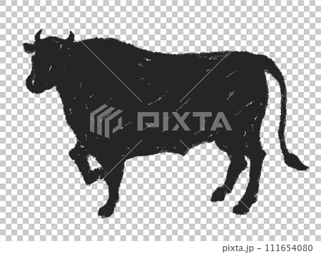 Monochrome illustration of wagyu beef 111654080