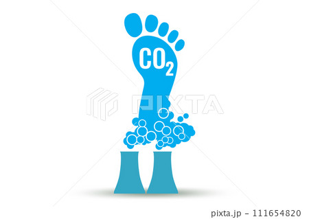 Carbon footprint concept with pollution Carbon footprint concept with pollution 111654820