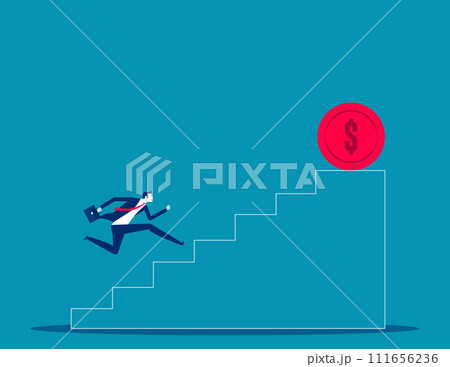 Business person with money motivation. Vector cartoon concept 111656236