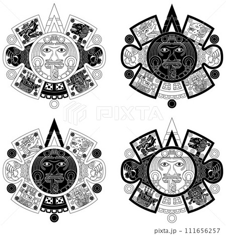 Solar calendar of the ancient Aztec civilization 111656257