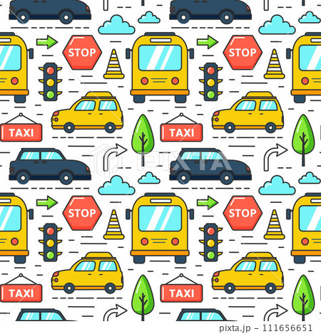 Car Toys Seamless Pattern Design with Boys and Girls Children Toy Equipment in Cartoon Illustration Car Toys Seamless Pattern Design with Boys and Girls Children Toy Equipment in Cartoon Illustration 111656651