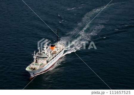 来島海峡大橋を通過する練習船 来島海峡大橋を通過する練習船 111657525