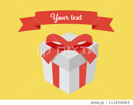 おめでたい背景とギフトボックスのイラスト（赤） 111658063