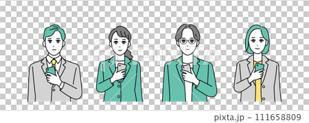 Illustration of a business person using a smartphone 111658809