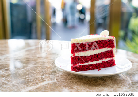 red velvet cake on plate red velvet cake on plate 111658939