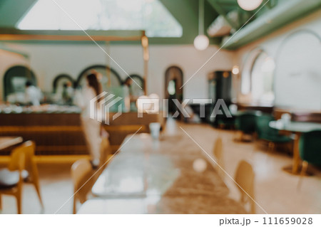abstract blur cafe and restaurant for background 111659028