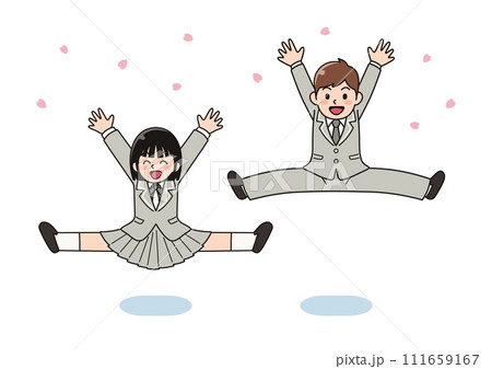 ジャンプする学生 ジャンプする学生 111659167