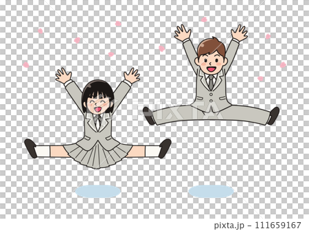 ジャンプする学生 ジャンプする学生 111659167