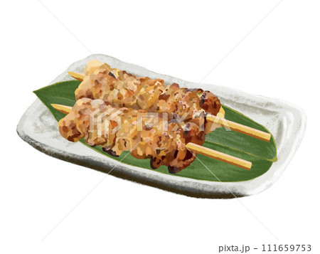 焼き鳥（鶏皮）皿付き 111659753