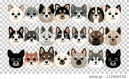 各種狗臉插畫 111660250