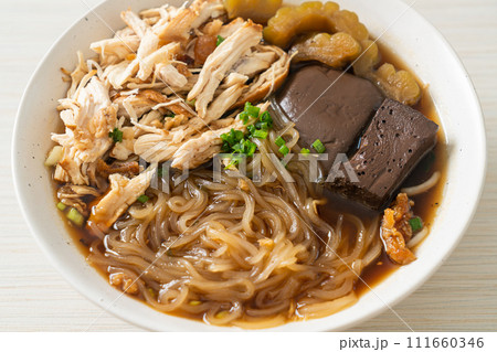 Stewed Chicken Noodle Soup Bowl 111660346