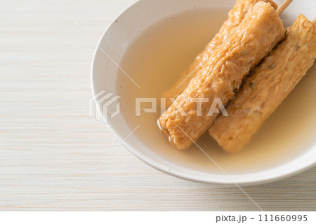 Odeng - Korean fish cake skewer in soup Odeng - Korean fish cake skewer in soup 111660995