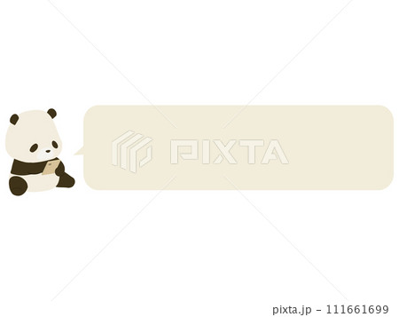 スマホを操作するパンダ。吹き出し付き スマホを操作するパンダ。吹き出し付き 111661699