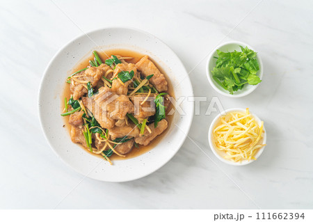 Stir Fried Fish with Chinese Celery Stir Fried Fish with Chinese Celery 111662394