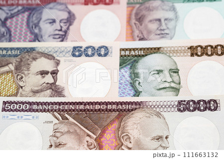 Old Brazilian Cruzeiros a business background 111663132