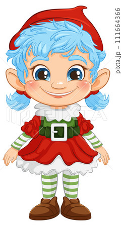 Cheerful Elf in Festive Holiday Attire Cheerful Elf in Festive Holiday Attire 111664366