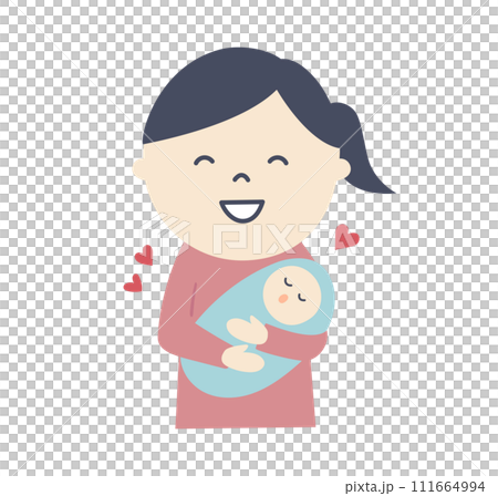 一個家庭主婦愛她的孩子的插圖 111664994