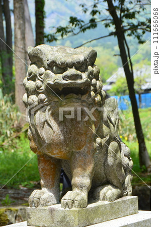 狛犬(阿形像)（神明神社／岐阜県不破郡関ケ原町関ヶ原字神田1871番地の1） 111666068