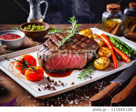 美味しそうなステーキの写真_AI生成画像 美味しそうなステーキの写真_AI生成画像 111666186
