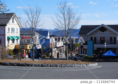 清里駅前の綺麗な街並み 清里駅前の綺麗な街並み 111666744