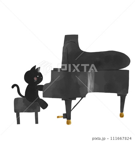 ピアノを弾く猫のイラスト素材 [111667824] - PIXTA