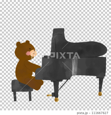 ピアノを弾くクマ 111667827